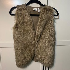 Piper & blue fur vest brown tan large